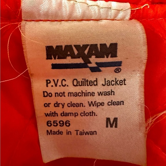 Vintage Maxam Men’s Vinyl Camo Hoodie Hunting Jacket Medium Orange - Picture 7 of 10